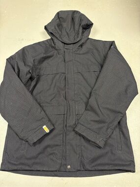 Bonfire Snowboarding Co. Pinstripe Jacket Hooded Vtg  20th Anniversary Mens XL